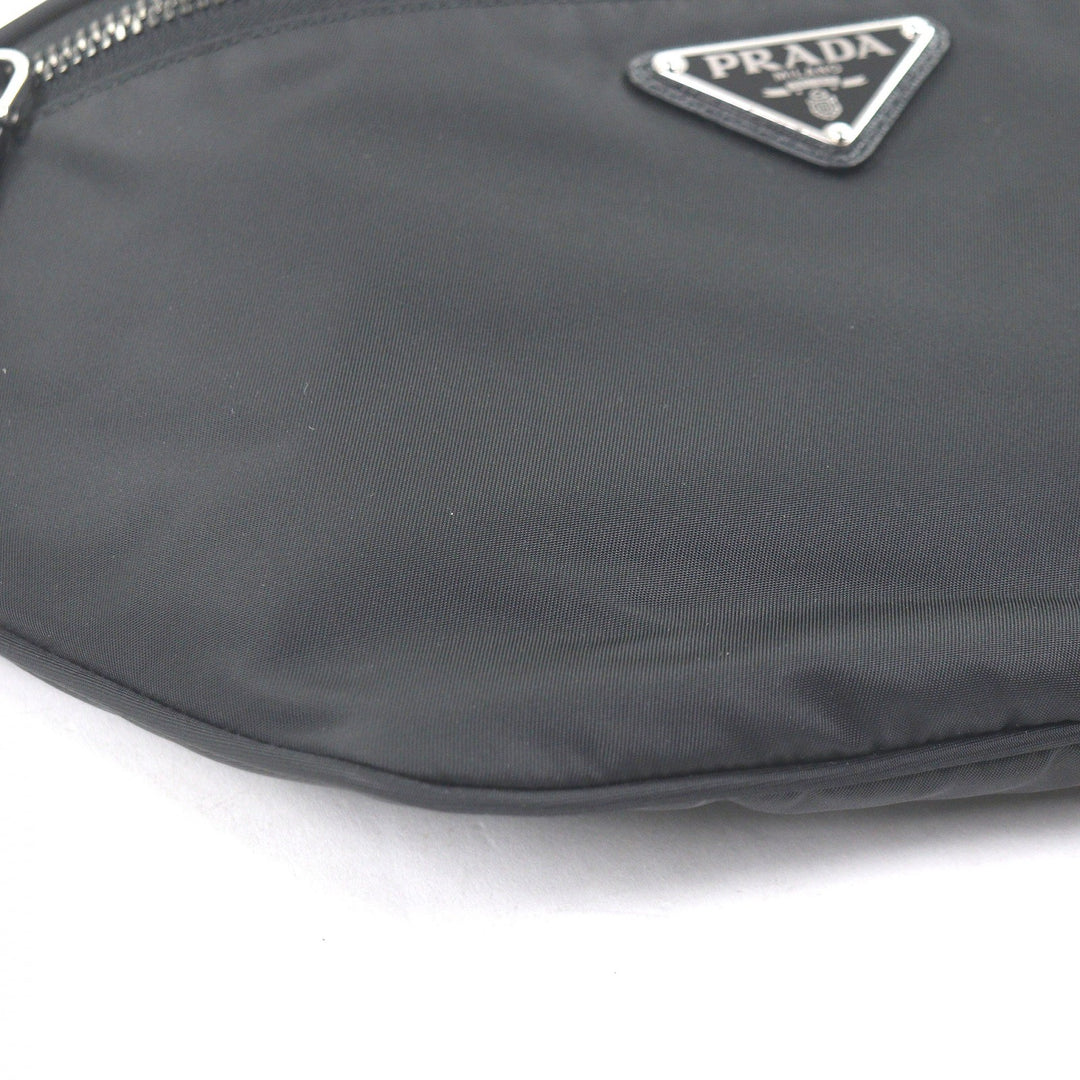 Great PRADA Sling bag Triangle logo Re-Nylon black Safiano leather mens 2VL033
