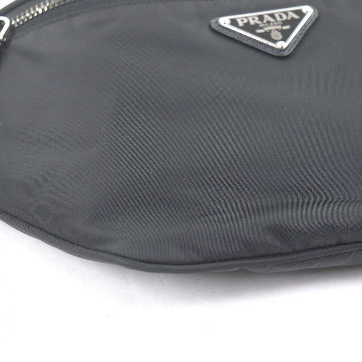 Great PRADA Sling bag Triangle logo Re-Nylon black Safiano leather mens 2VL033