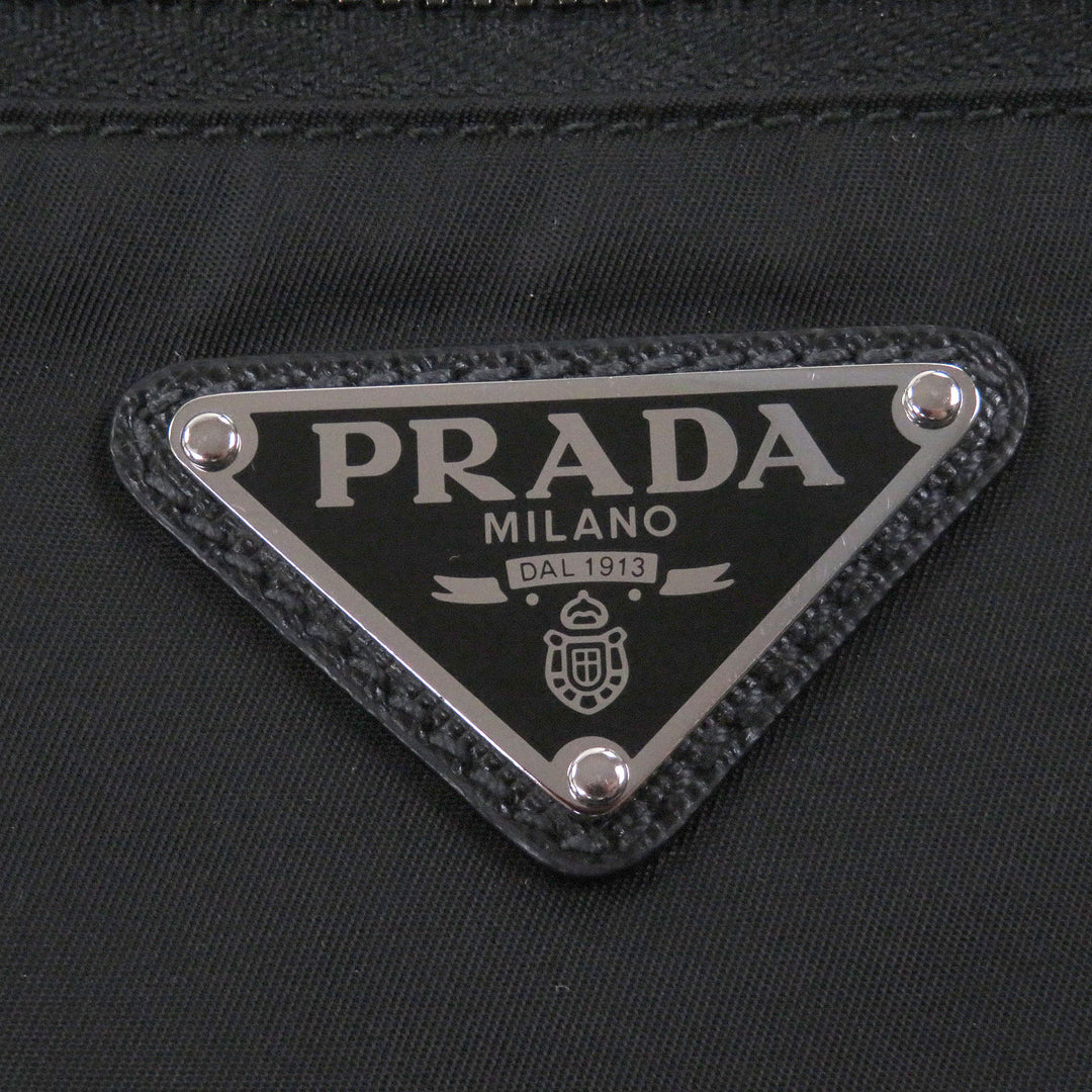 Great PRADA Sling bag Triangle logo Re-Nylon black Safiano leather mens 2VL033