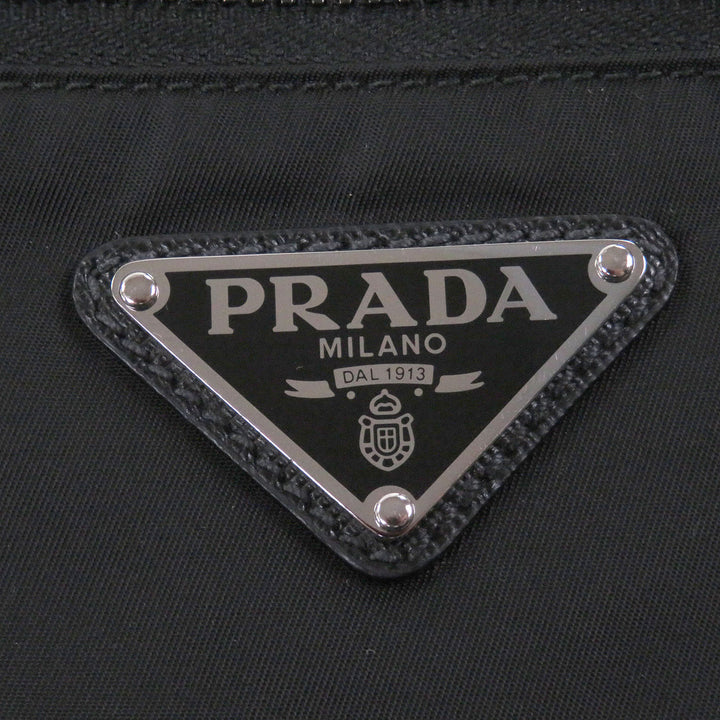 Great PRADA Sling bag Triangle logo Re-Nylon black Safiano leather mens 2VL033