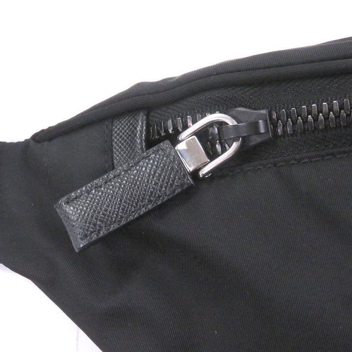 Great PRADA Sling bag Triangle logo Re-Nylon black Safiano leather mens 2VL033