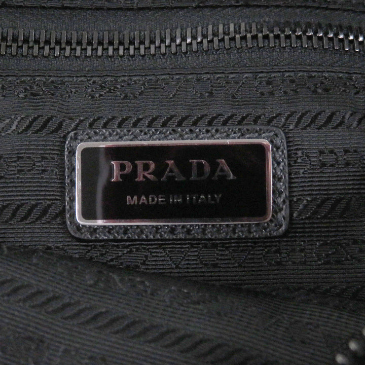Great PRADA Sling bag Triangle logo Re-Nylon black Safiano leather mens 2VL033