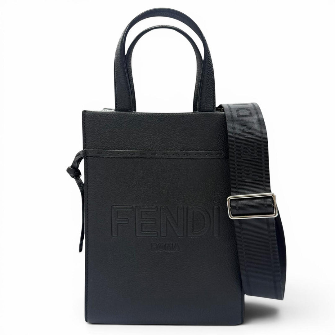 Excellent FENDI Shoulder Bag black leather Women 7VA584