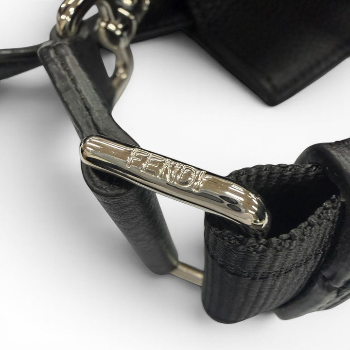 Excellent FENDI Shoulder Bag black leather Women 7VA584