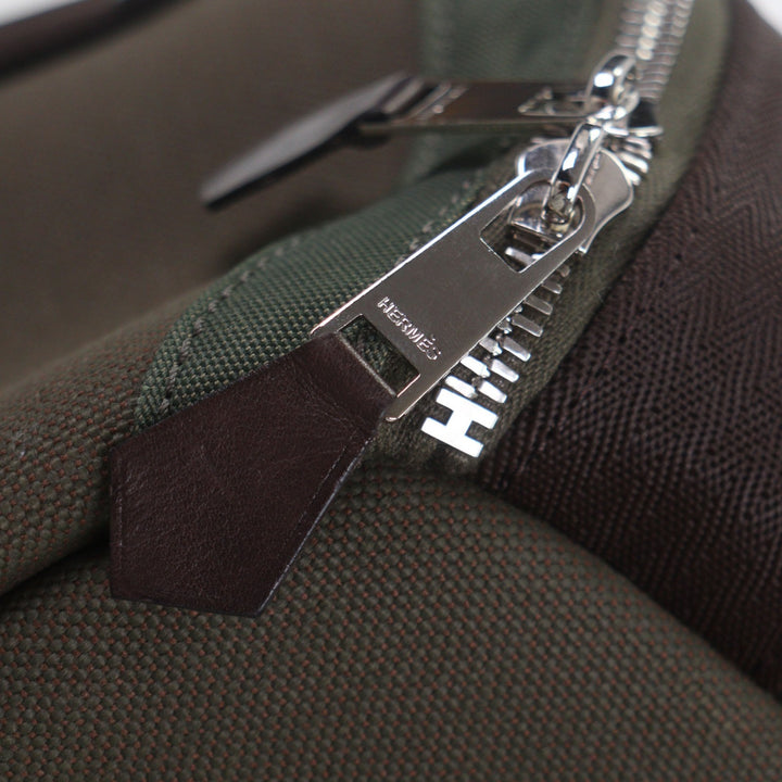Excellent HERMES Boston bag 2-Way Dog Carrier Pet Carrier khaki mens