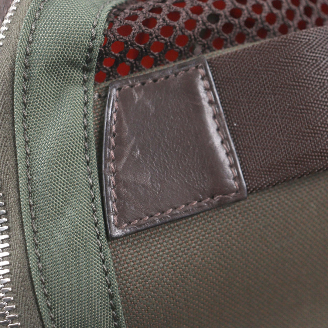 Excellent HERMES Boston bag 2-Way Dog Carrier Pet Carrier khaki mens