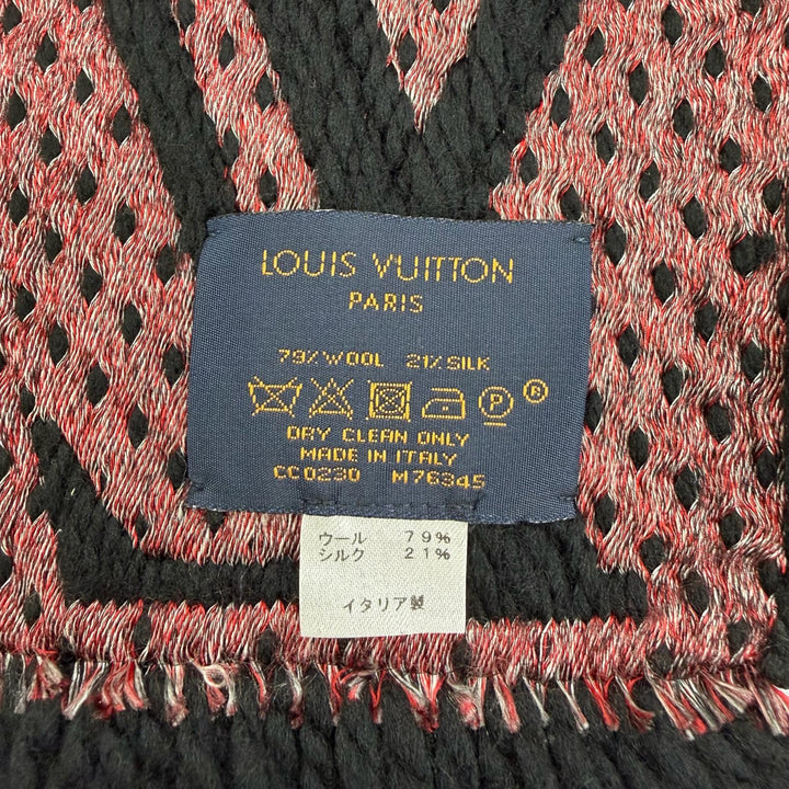 Great LOUIS VUITTON Scarf Escharp Giant Monogram Jungle black wool Women M76345