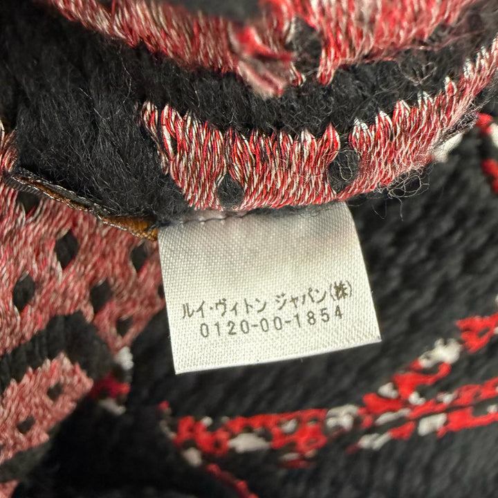 Great LOUIS VUITTON Scarf Escharp Giant Monogram Jungle black wool Women M76345