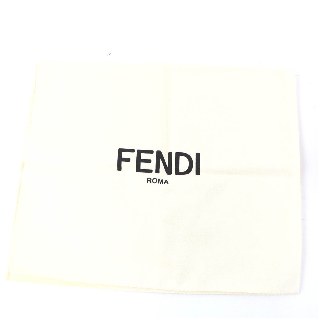 Excellent FENDI Scarf 100% cashmere logo knit Ivory Camel Women FXT438