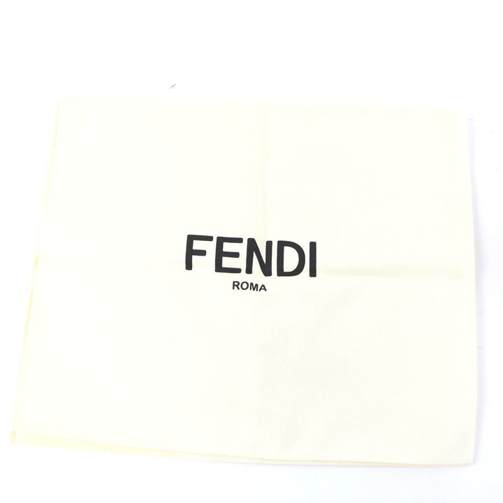 Excellent FENDI Scarf 100% cashmere logo knit Ivory Camel Women FXT438