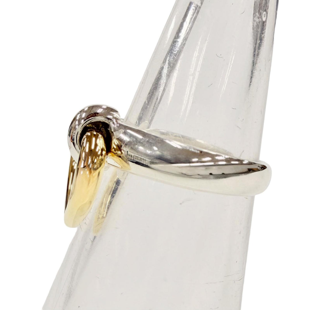 Excellent HERMES Ring ring Heart Knock Ring combination Silver 925 Women