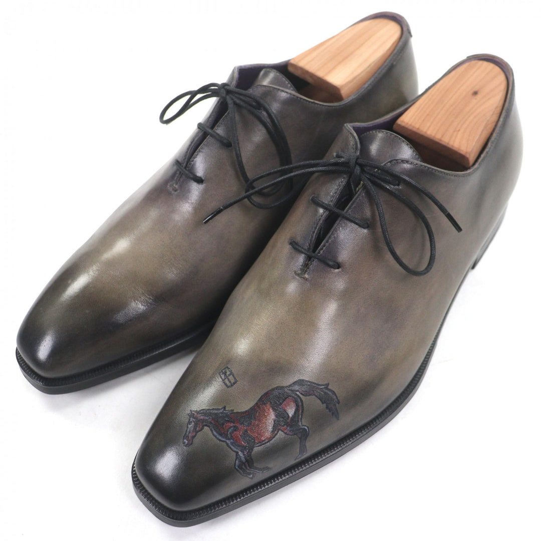 Excellent Berluti Leather shoes Alessandro gray leather mens 5.5