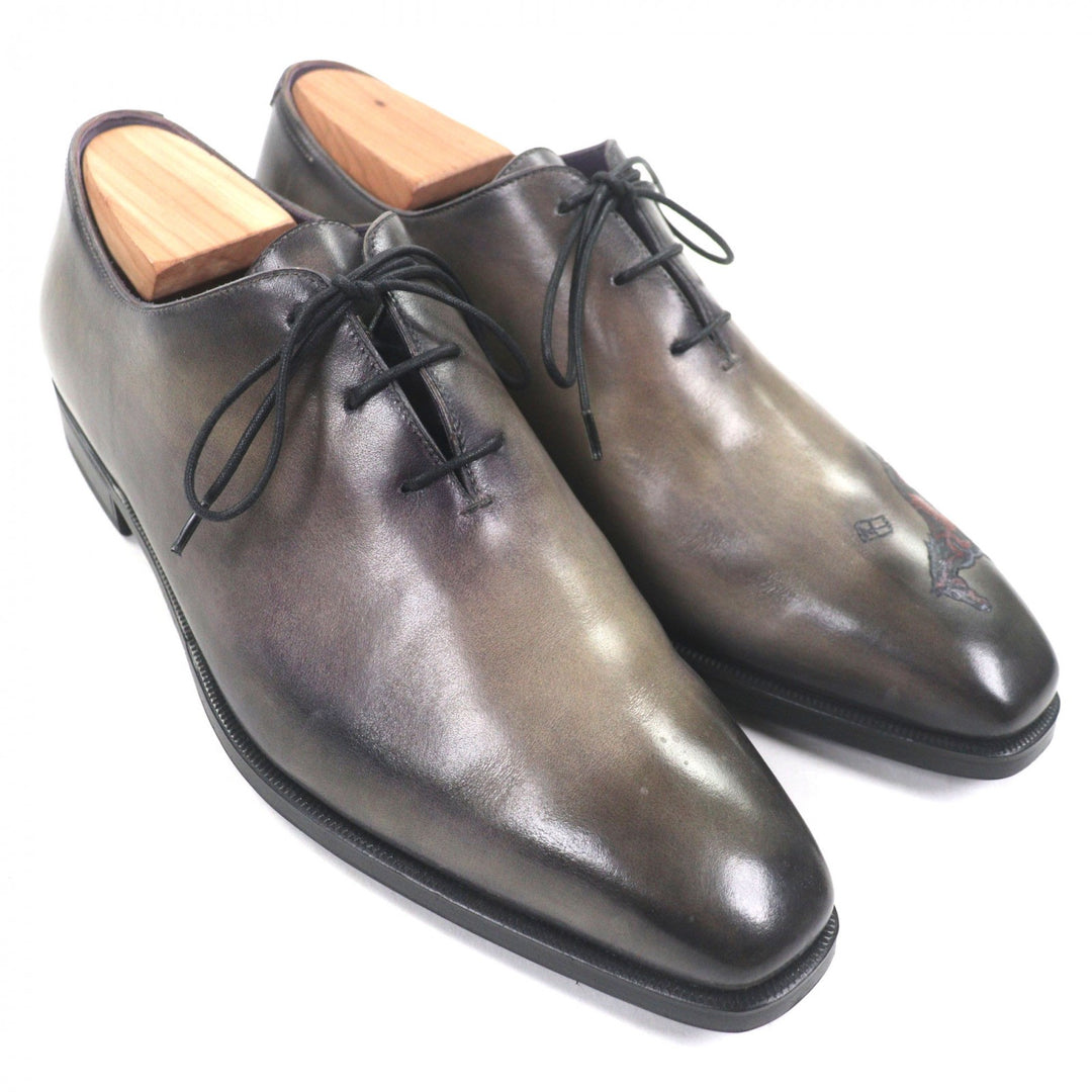 Excellent Berluti Leather shoes Alessandro gray leather mens 5.5