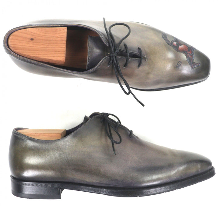 Excellent Berluti Leather shoes Alessandro gray leather mens 5.5
