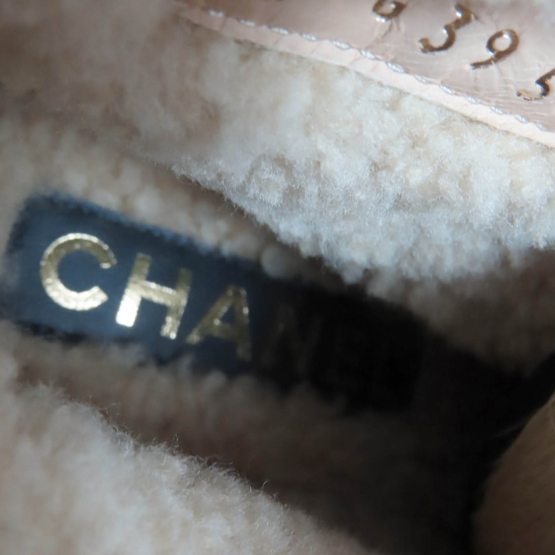 Excellent CHANEL short boots COCO Mark Harako suede leather beige 36 G39505