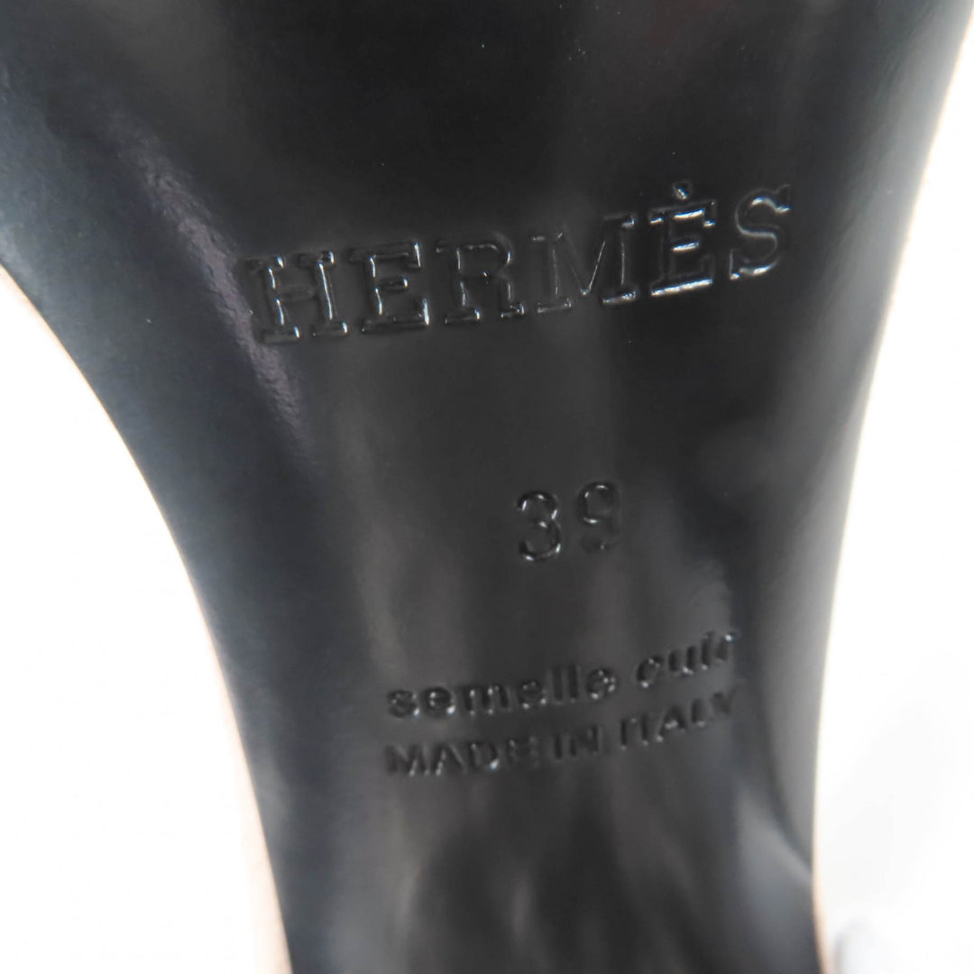 Excellent HERMES Sandals grams 105 Chaine d'Ancre heels, suede leather beige 39