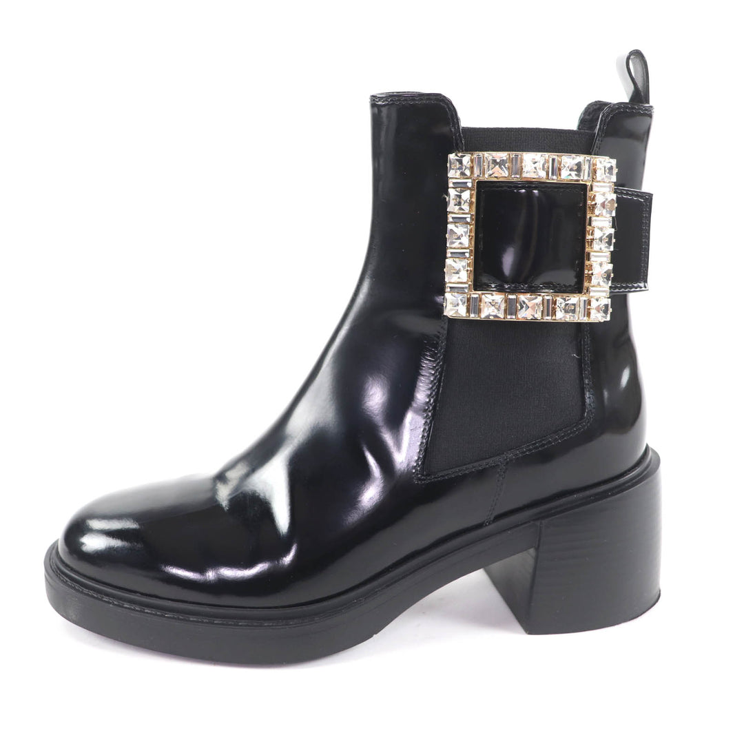 Great ROGER VIVIER Ankle boots Viv Ranger Leather Chelsea Boots black leather 37