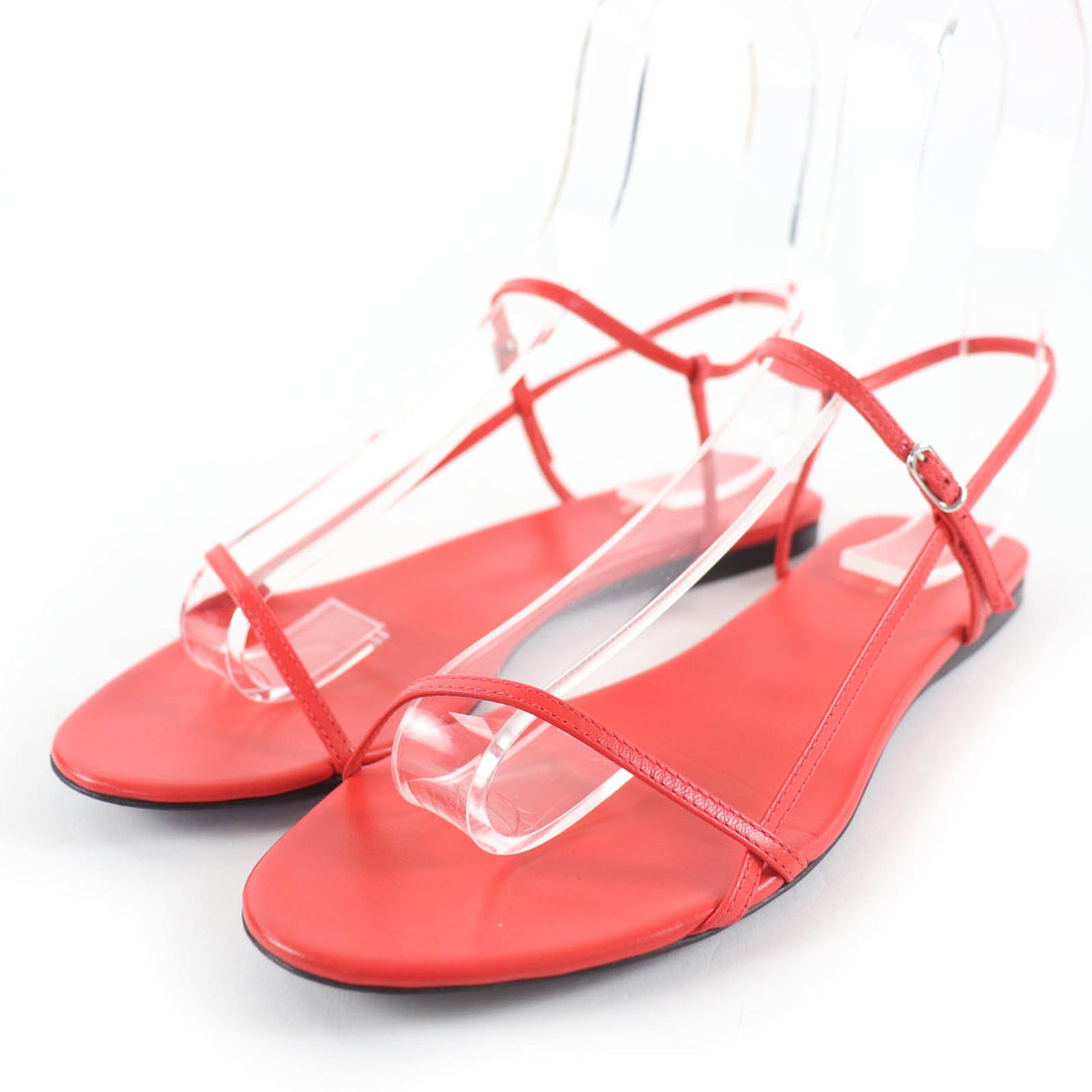 Very Good THE ROW Sandals Bear Ankle Strap Flat Leather Red leather Women 35