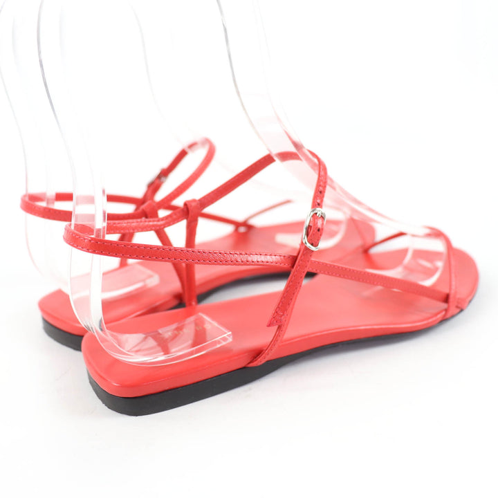Very Good THE ROW Sandals Bear Ankle Strap Flat Leather Red leather Women 35