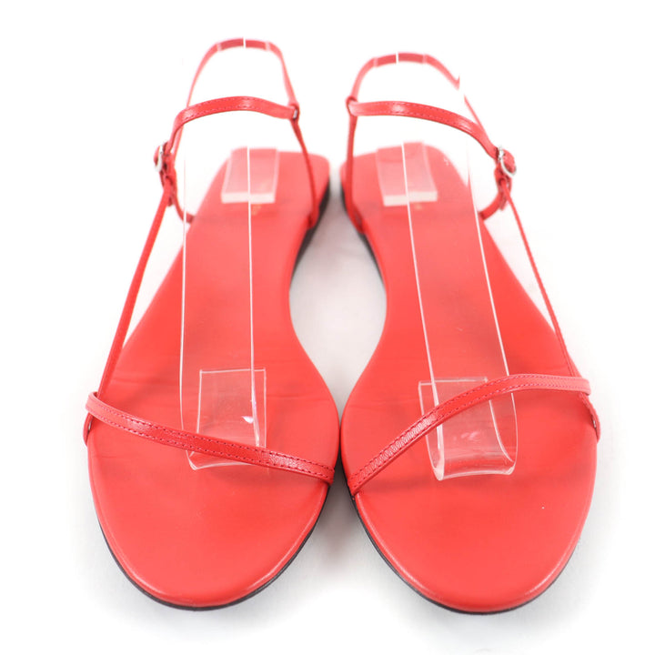Very Good THE ROW Sandals Bear Ankle Strap Flat Leather Red leather Women 35
