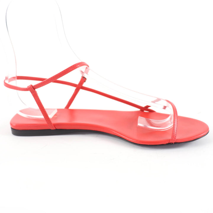 Very Good THE ROW Sandals Bear Ankle Strap Flat Leather Red leather Women 35
