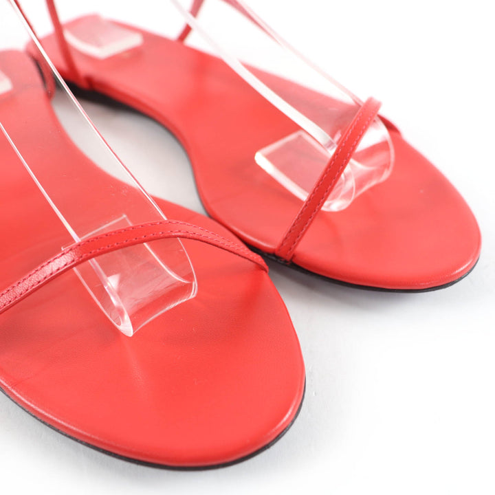 Very Good THE ROW Sandals Bear Ankle Strap Flat Leather Red leather Women 35