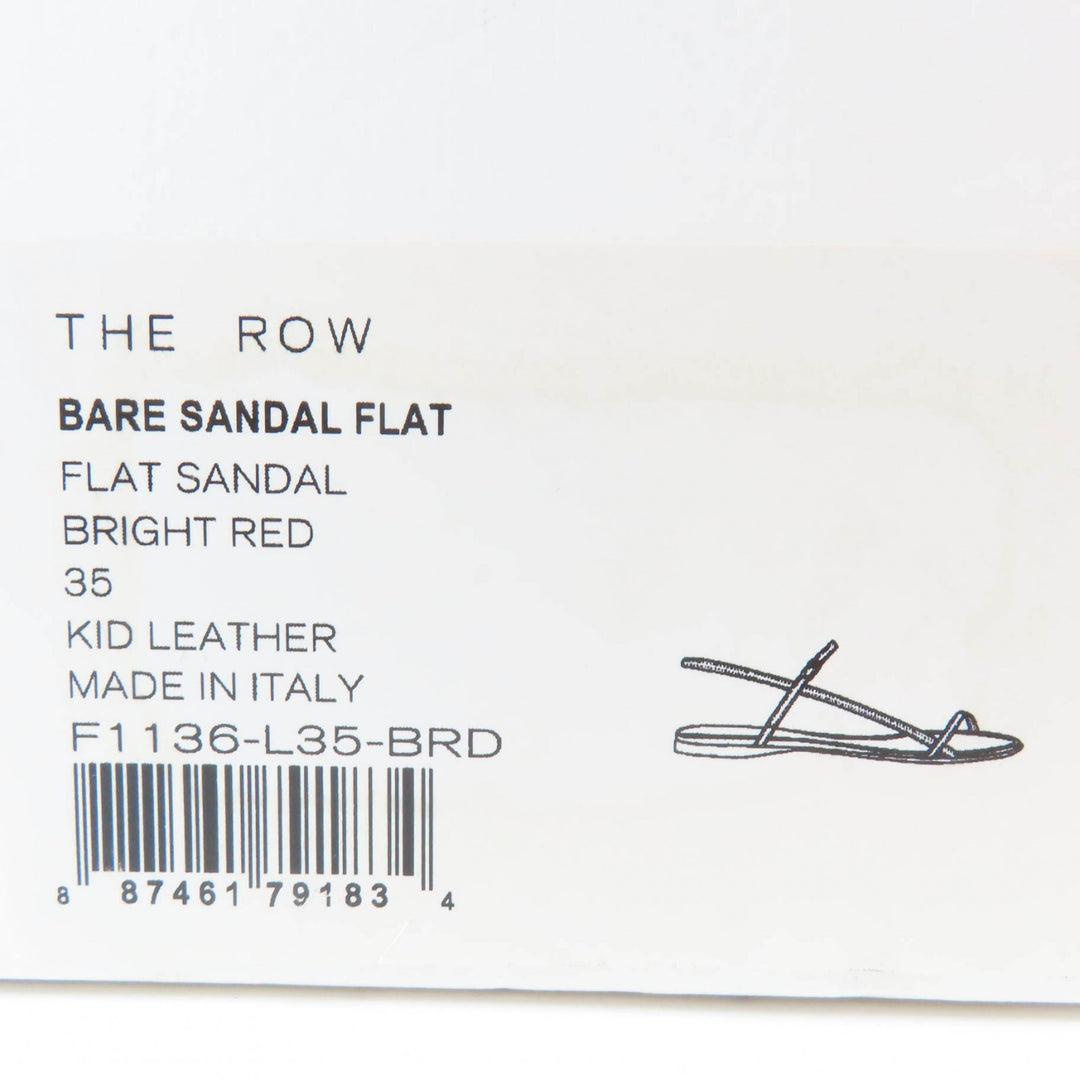 Very Good THE ROW Sandals Bear Ankle Strap Flat Leather Red leather Women 35