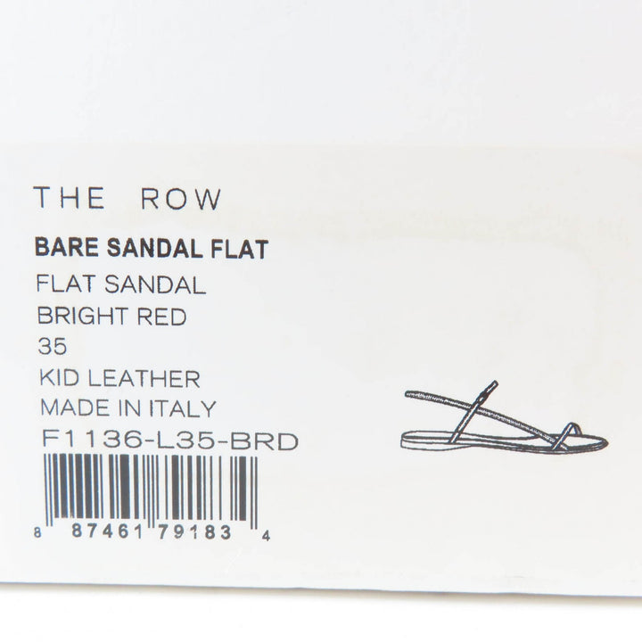 Very Good THE ROW Sandals Bear Ankle Strap Flat Leather Red leather Women 35