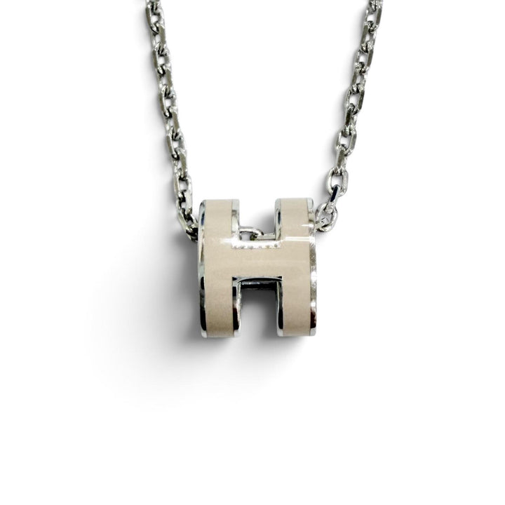 Excellent HERMES Necklace Mini Pop H Mini Pop Ash Pendant Women