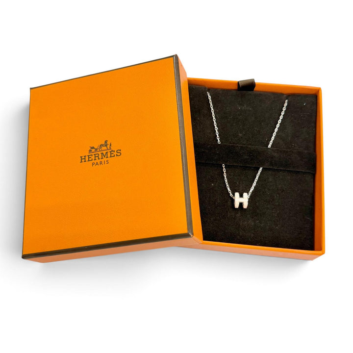 Excellent HERMES Necklace Mini Pop H Mini Pop Ash Pendant Women