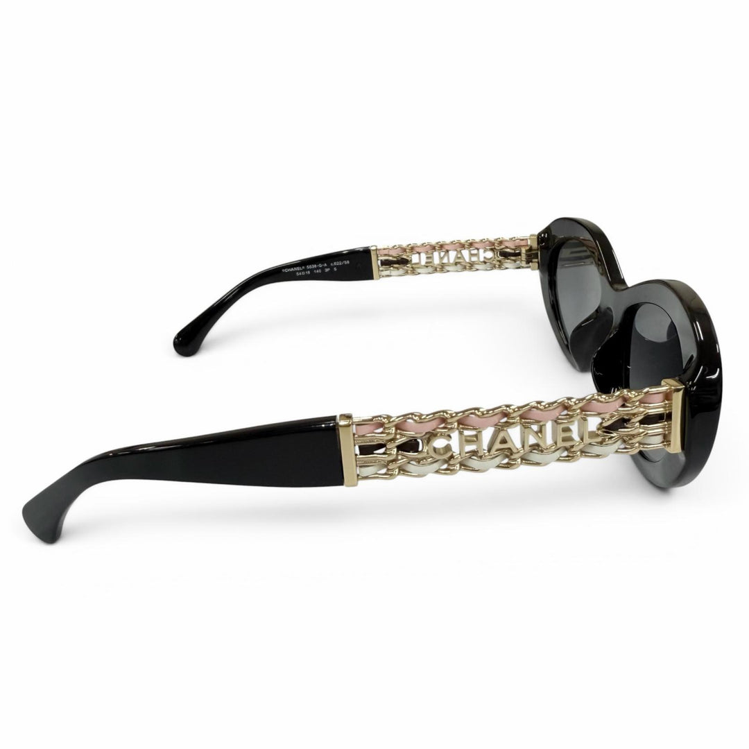 Excellent CHANEL sunglasses Cat Eye Side Logo black Women