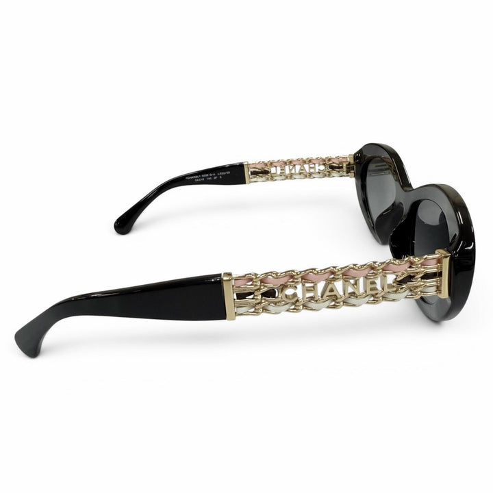Excellent CHANEL sunglasses Cat Eye Side Logo black Women