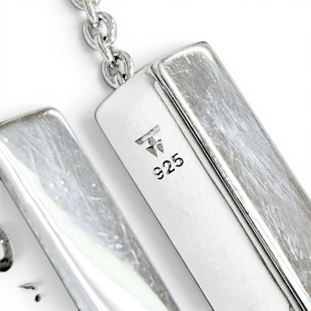 Great TOM WOOD Square Pendant Square Necklace Pendant 24.5 inch Chain Silver 925