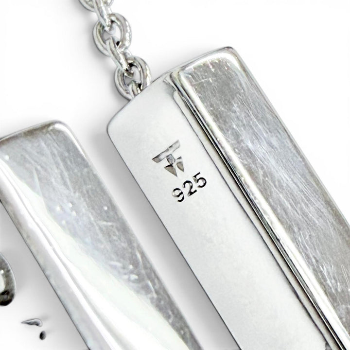Great TOM WOOD Square Pendant Square Necklace Pendant 24.5 inch Chain Silver 925