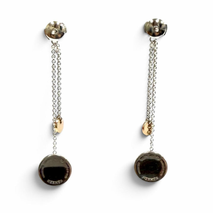 Great HERMES Pierce Exlibris for both ears Silver AG925 Women