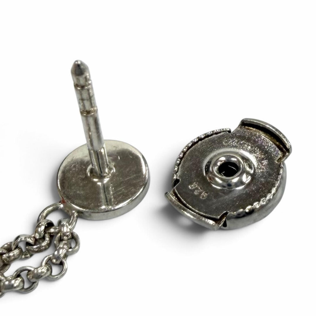 Great HERMES Pierce Exlibris for both ears Silver AG925 Women