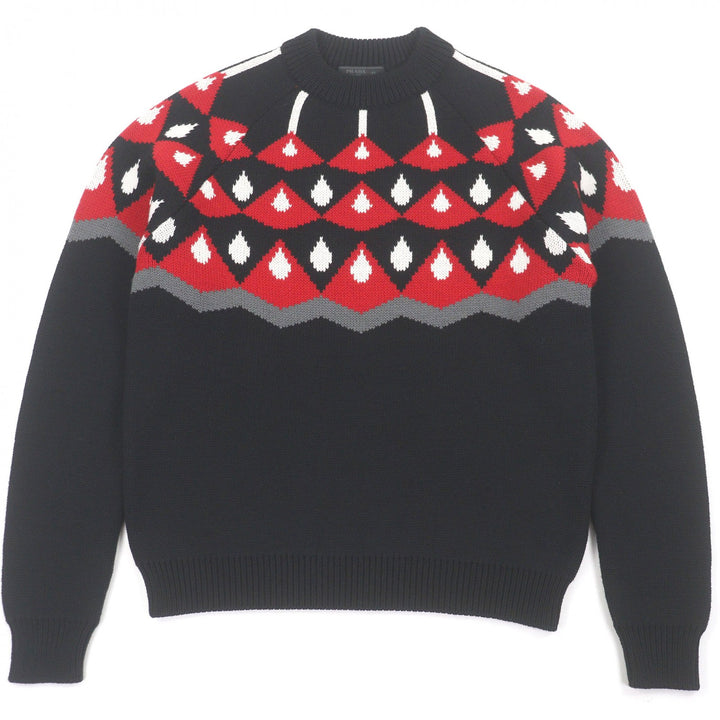 Excellent PRADA knit black Virgin wool mens 46 UMB147