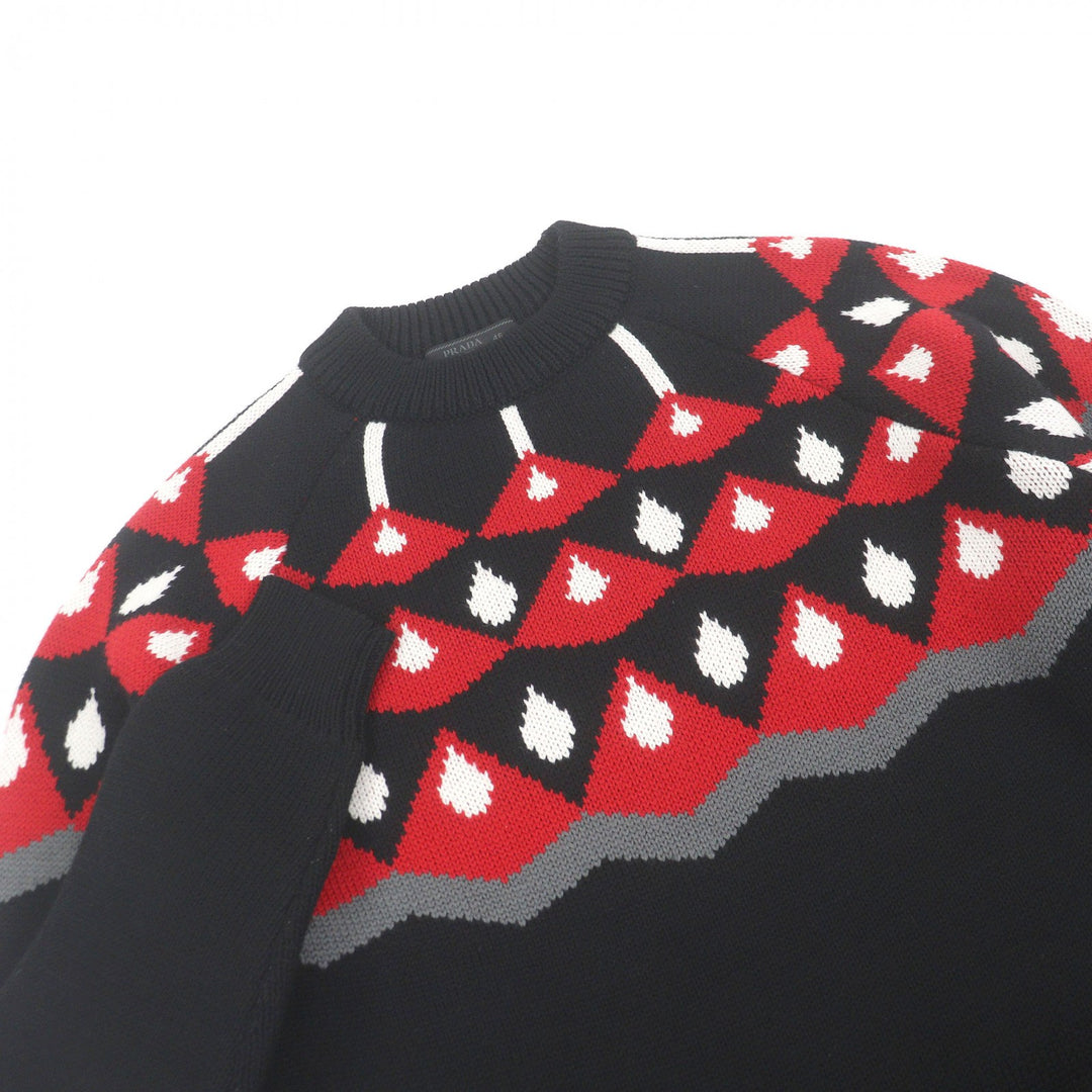 Excellent PRADA knit black Virgin wool mens 46 UMB147