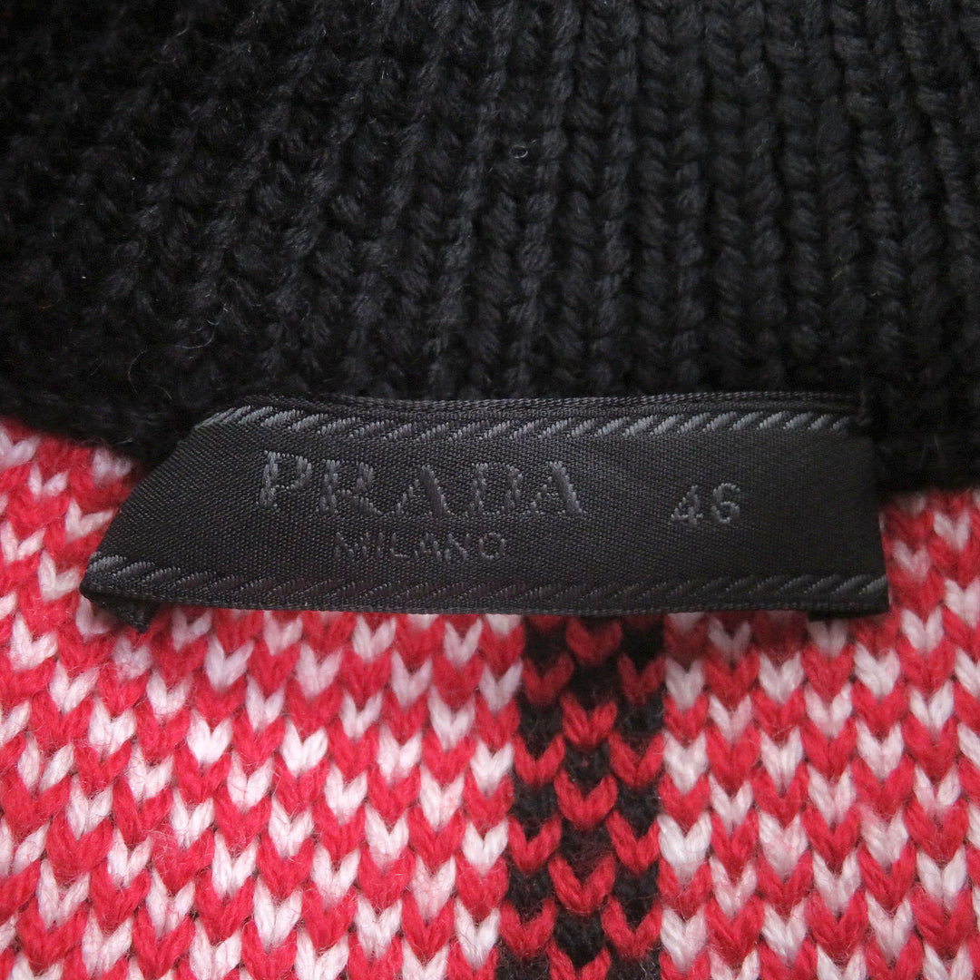 Excellent PRADA knit black Virgin wool mens 46 UMB147