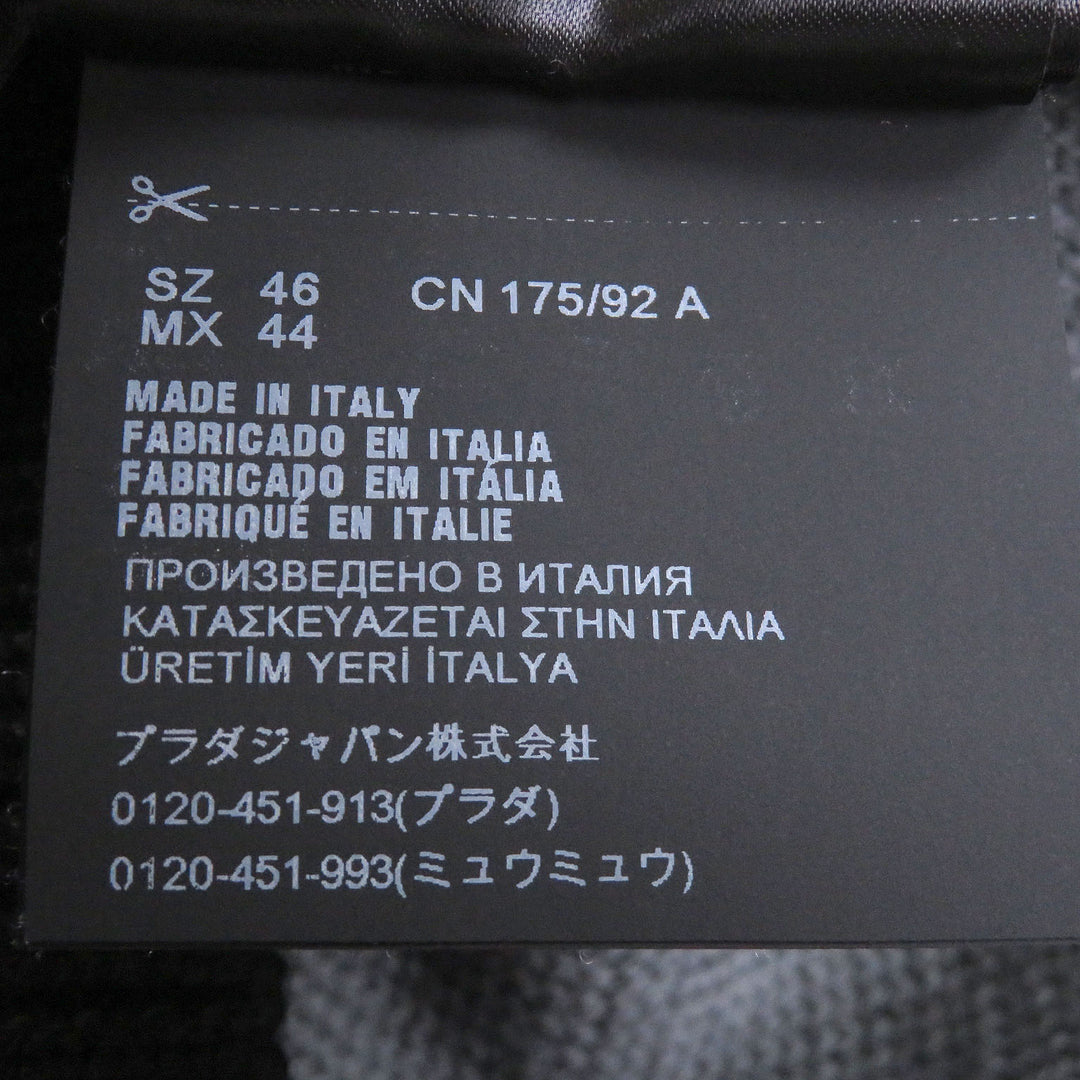 Excellent PRADA knit black Virgin wool mens 46 UMB147