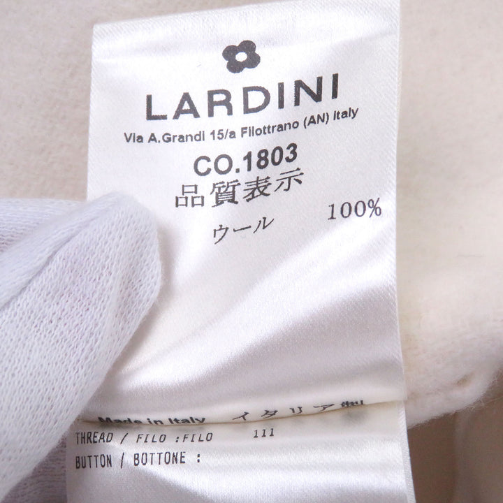 Excellent LARDINI coat FABRIC Hooded Ivory wool mens 46