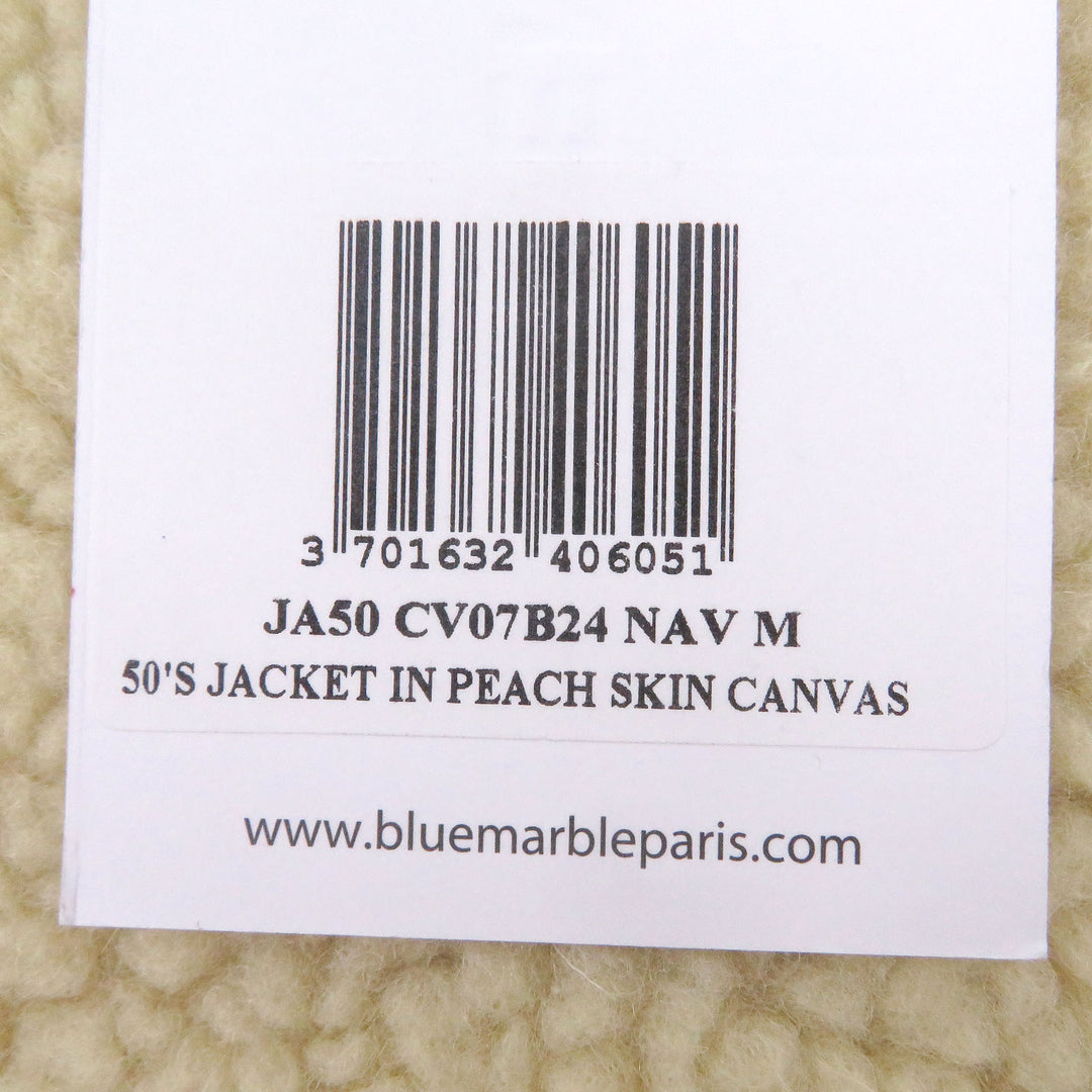 Pristine BLUE MARBLE Bomber jacket 50s JACKET IN PEACH SKIN CANVAS M