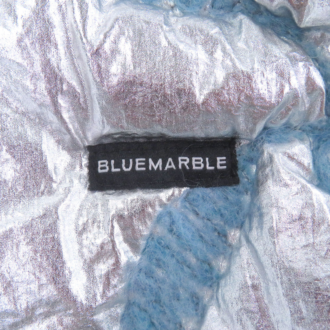Pristine BLUE MARBLE Bomber jacket BLUE MARBLE Hooded Jacket Silver mens M
