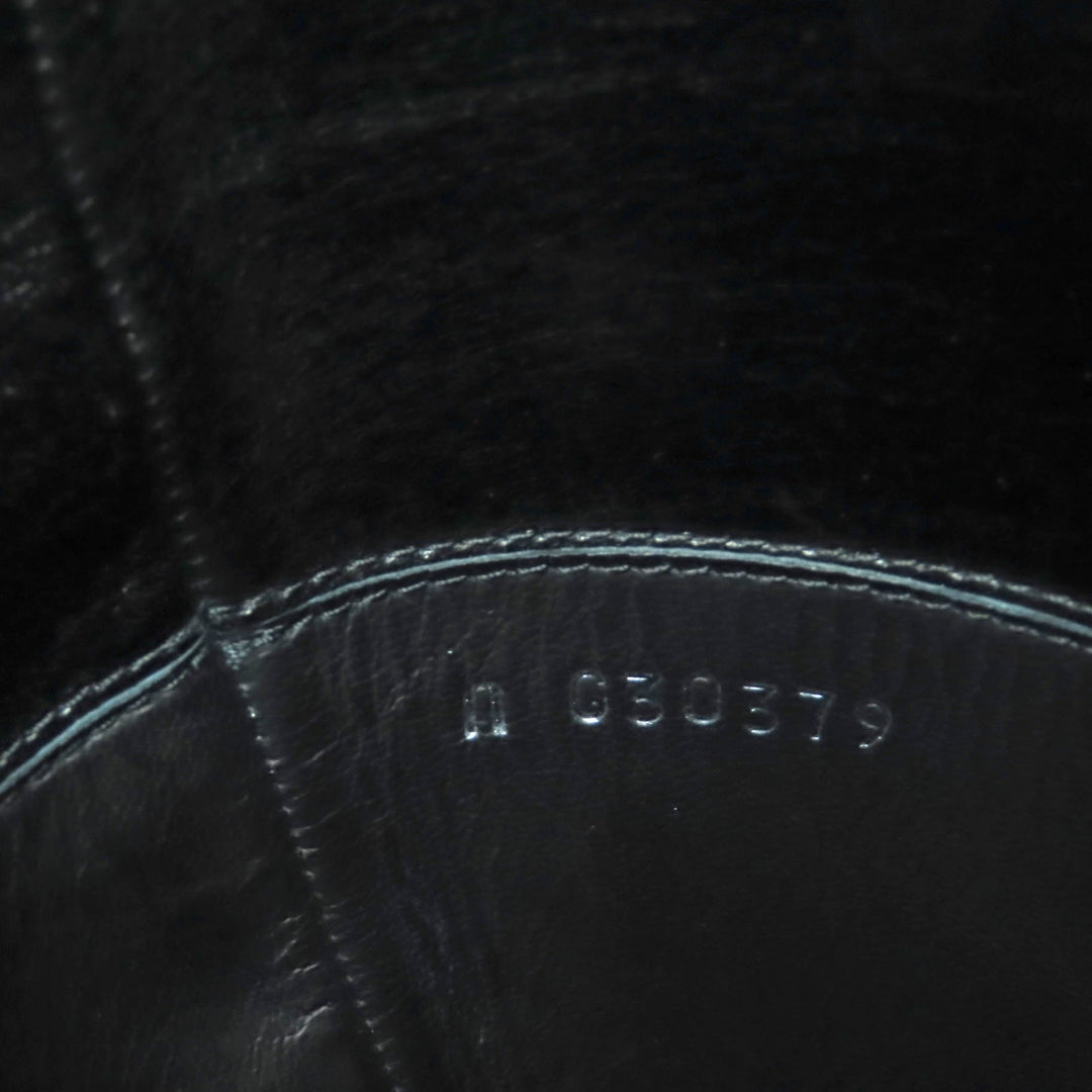 Great CHANEL Knee-high boots black leather Women 36 G30379