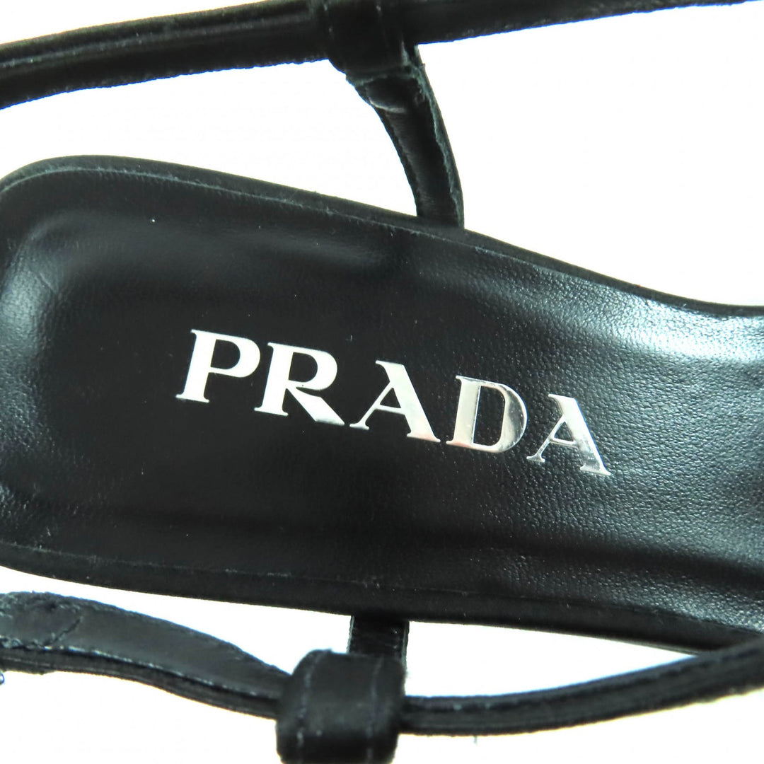 Pristine PRADA pumps Logo pointed-toe slingbacks black Women 34.5 1I535N