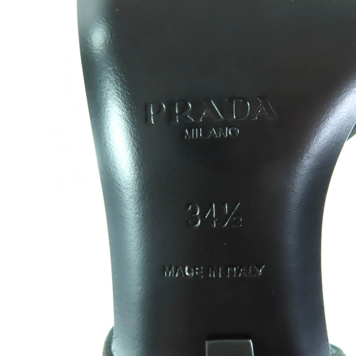 Pristine PRADA pumps Logo pointed-toe slingbacks black Women 34.5 1I535N