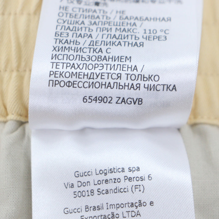 Excellent GUCCI Pants yellow cotton mens 52 654902