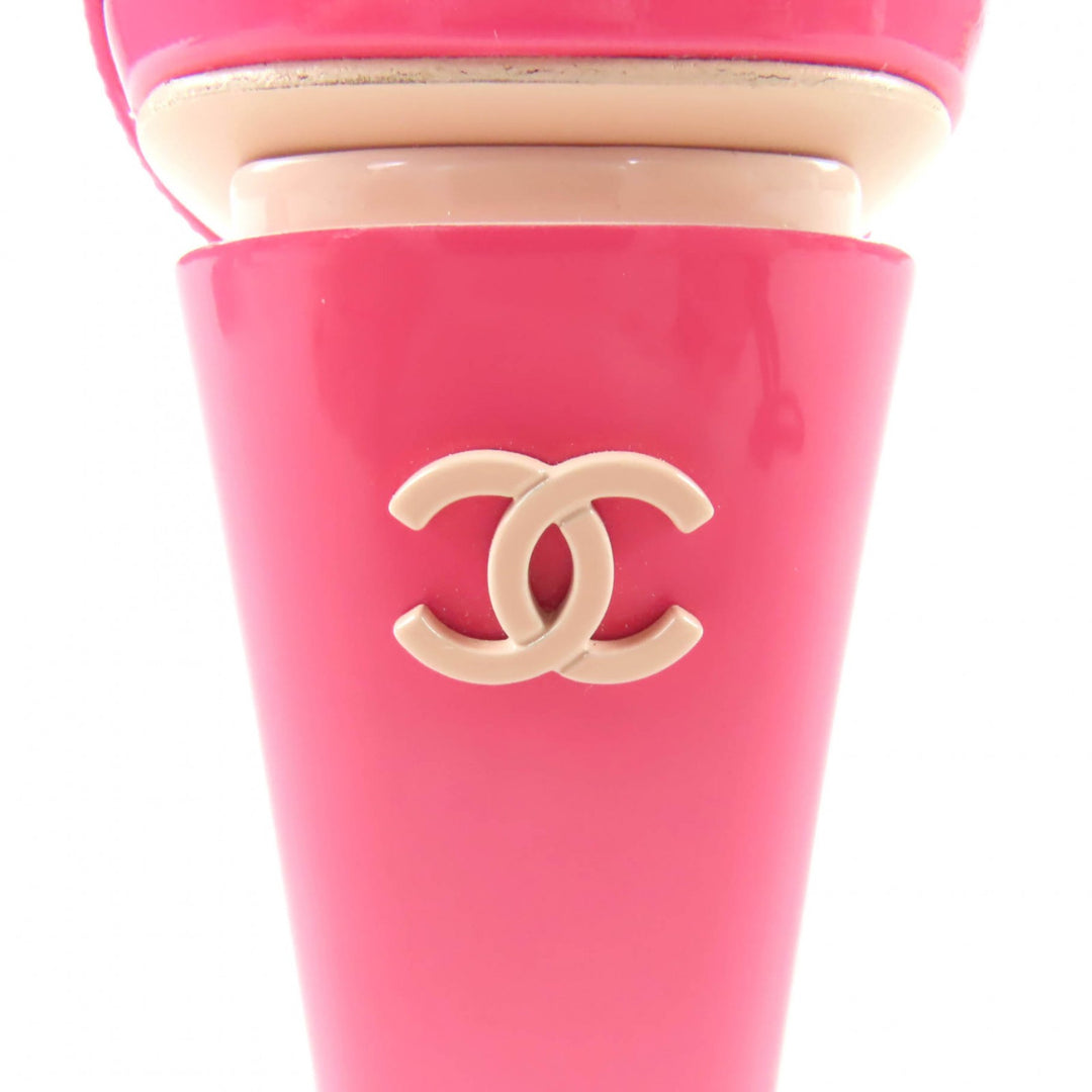 Pristine CHANEL Sandals pink Patent leather Women 37.5 G38684