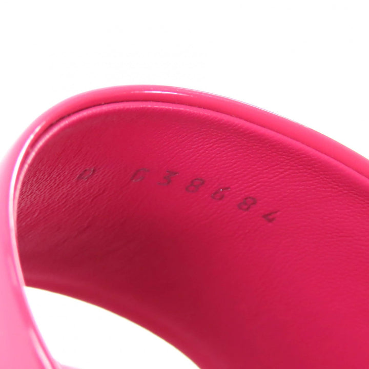 Pristine CHANEL Sandals pink Patent leather Women 37.5 G38684