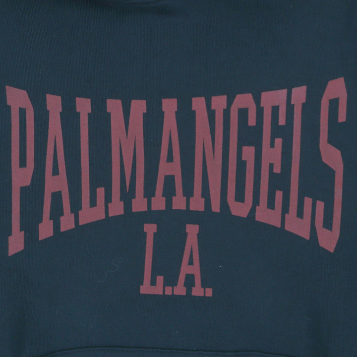 Pristine PALM ANGELS hoodie College logo pullover black cotton mens XL